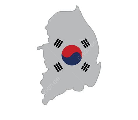 South Korea Map With Flag National South Korea Icons Vector, National ...