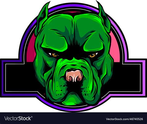 Angry pitbull dog cartoon character logo Vector Image