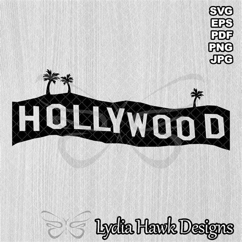 Hollywood Sign & Palm Trees SVG PNG Download Printable Vector | Etsy Hong Kong