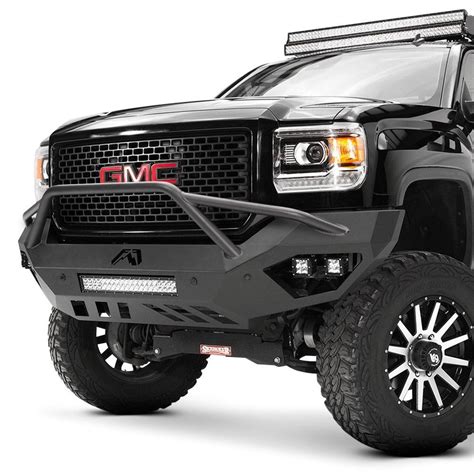 Fab Fours® - Vengeance Full Width Black Powder Coat Front HD Bumper with Pre-Runner Guard Custom ...