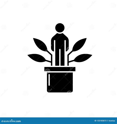 Personal Development Black Icon, Vector Sign on Isolated Background. Personal Development ...