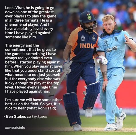 Ben Stokes on Kohli's message : r/Cricket