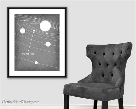 You Are Here Poster Solar System Print Astronomy Gift Ideas | Etsy