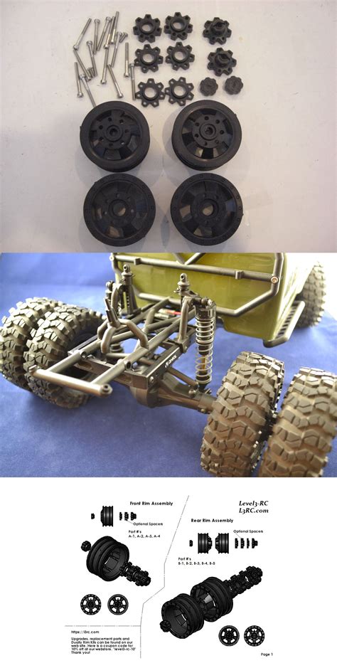 Wheels Tires Rims and Hubs 182201: Axial Racing Scx10 Dually Rims - Fully Adjustable R C Rear ...