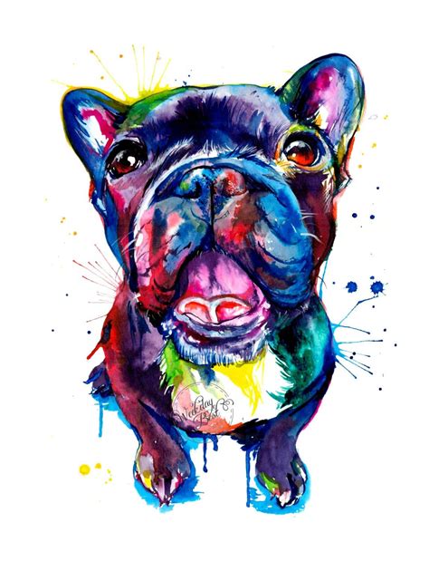 Noir Français Bulldog Frenchie Art Print impression de | Etsy French Bulldog Full Grown, Black ...