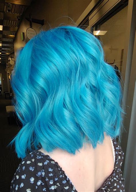 Neon blue hair color | Neon hair color, Blue hair, Hair color blue