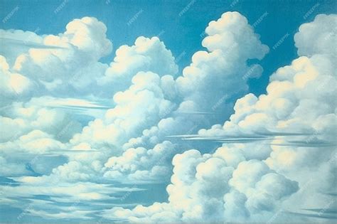 Premium AI Image | A painting of clouds in the sky