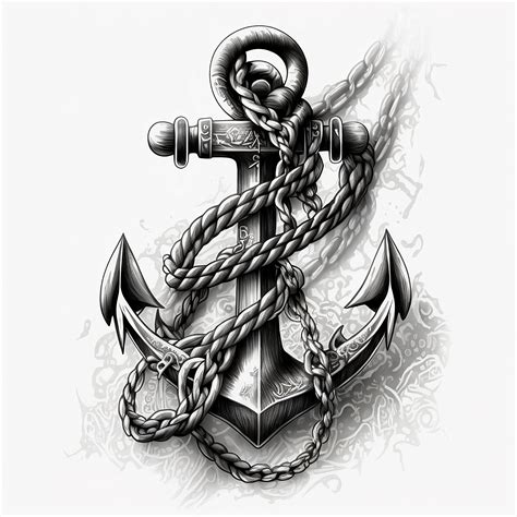 Anchor Tattoo Design White Background PNG File Download High Resolution - Etsy