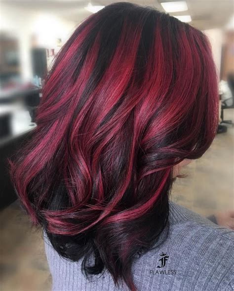 50 Beautiful Burgundy Hair Colors to Consider for 2021 - Hair Adviser | Black hair with ...