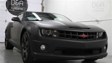 Full wrap on Chevrolet Camaro in matte black by D&A Customs Seattle | Tukwila - YouTube