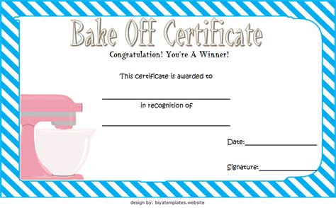 Bake Off Certificate Template 6 | Paddle Templates