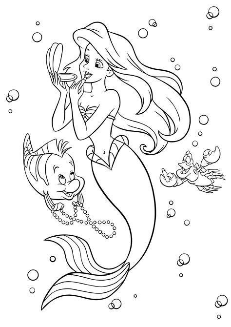 Ariel And Flounder Coloring Pages at ganesmeraldablog Blog