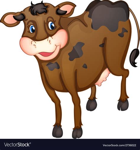 Brown cow Royalty Free Vector Image - VectorStock