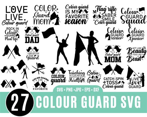 27 Color Guard SVG Color Guard Flag Color Guard Rifle Color - Etsy