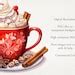 Hot Chocolate Christmas Winter Watercolor Clipart PNG Bundle. AI ...