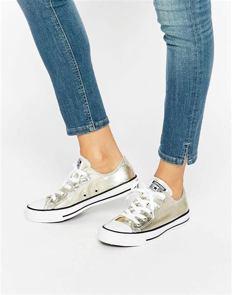 Converse Light Gold Metallic Chuck Taylor All Star Ox at asos.com | Chuck taylors, Converse ...