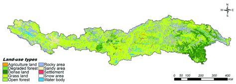 Yarlung Tsangpo river basin land use/land-cover map. | Download ...