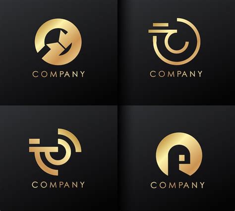 Premium Vector | Golden logo design set. logotype template.