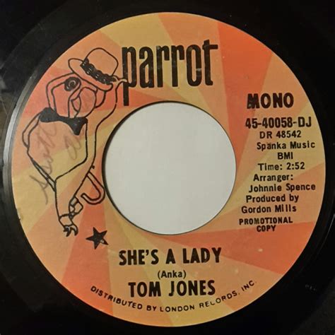 Tom Jones - She's A Lady (Vinyl, 7", 45 RPM, Promo, Mono, Stereo) | Discogs