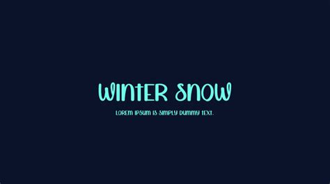 Winter Snow Font : Download Free for Desktop & Webfont