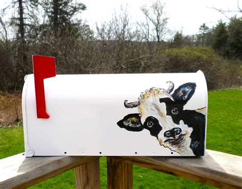 Hand Painted Mailbox Custom Mailbox Cow Art Cows Painted - Etsy