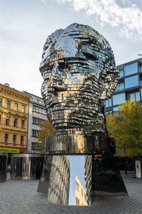 Prague, Czech Republic - 11 02 2018: Rotating Head of Franz Kafka Stock Image - Image of ...