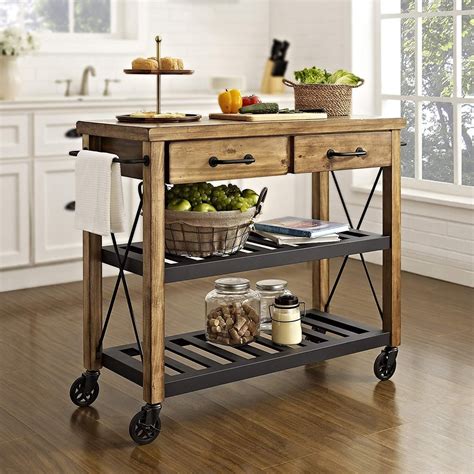 Crosley Furniture Roots Rack Industrial Rolling Kitchen Cart | The Best ...