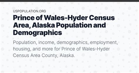 Prince of Wales-Hyder Census Area, Alaska Population | Income ...