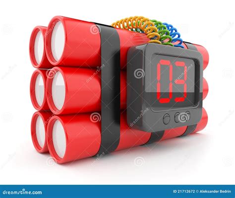 Bomb With Timer 3D. Countdown. Icon On White Stock Illustration - Illustration of concept ...