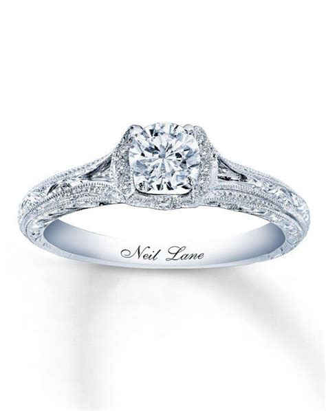 Neil Lane Diamond Engagement Ring 5/8 ct tw Round-cut 14K White Gold ...