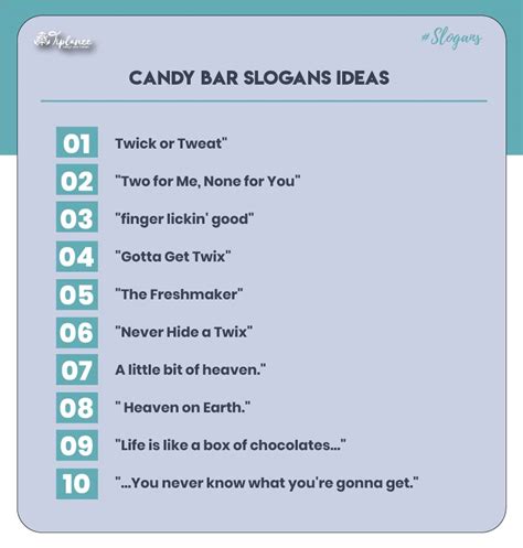 109+ Skill Candy Bar Slogans Taglines & Ideas - Tiplance