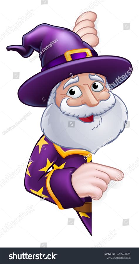 Wizard Merlin Magician Halloween Cartoon Character Stock Vector ...