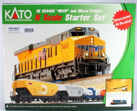 Kato 106-0021 CSX/Dark Future GE ES44AC GEVO N Gauge Diesel Freight Train Set | eBay