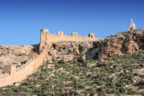 Almeria castle stock image. Image of cactus, alcazaba - 108806397