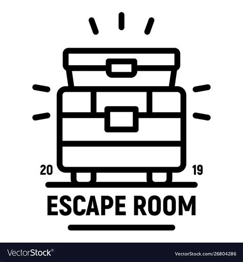 Escape room icon outline style Royalty Free Vector Image