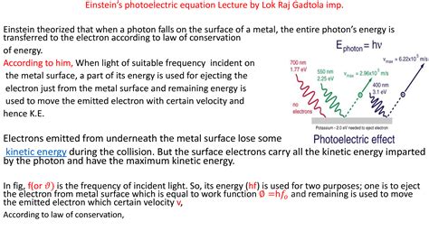 SOLUTION: Einstein s photoelectric equation - Studypool