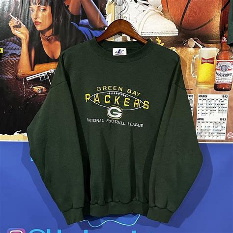 Green Bay Packers Logo Athletic Crewneck Sweatshirt... - Depop