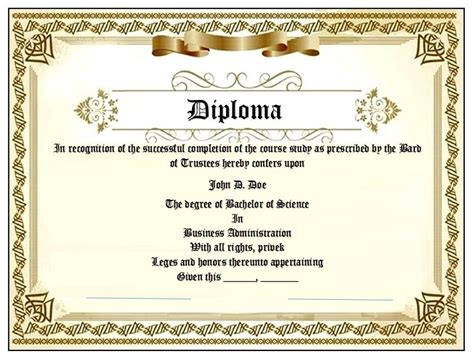 Diploma Certificate Template 03 | Word Templates for Free Download