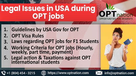 Legal Issues in the USA during OPT Jobs - OPTnation