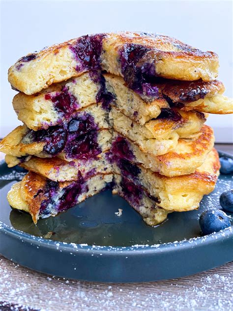 Fluffy Blueberry Pancakes (Easy!) - Tastefully Grace