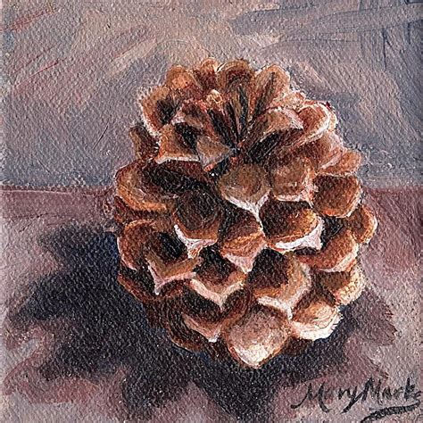 Pitch Pine Cone Painting by Mary Marks - Pixels