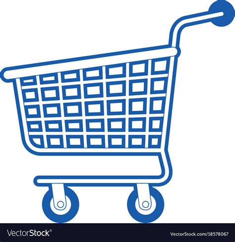 Shopping cart icon in blue silhouette Royalty Free Vector