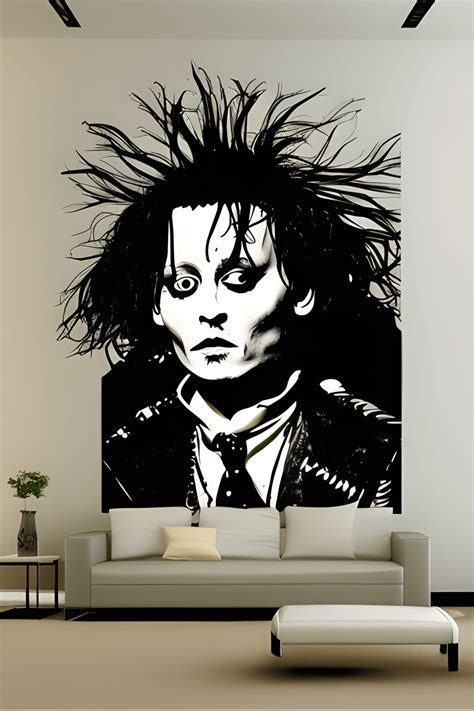 Johnny Depp Style Wall Art Room Edward Scissorhands · Creative Fabrica