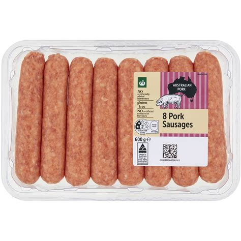 Woolworths 8 Pork Sausages 600g | Woolworths