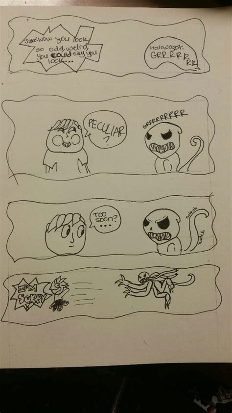 This comic strip is representative of the hollowgast (a monster) and Jake’s relationship in Miss ...