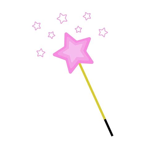 Premium Vector | Magic wand with stars isolated on white background cartoon clip art for pattern ...