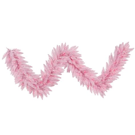 9' x 14" Light Pink Fir Artificial Christmas Garland - Pink Dura Lit ...