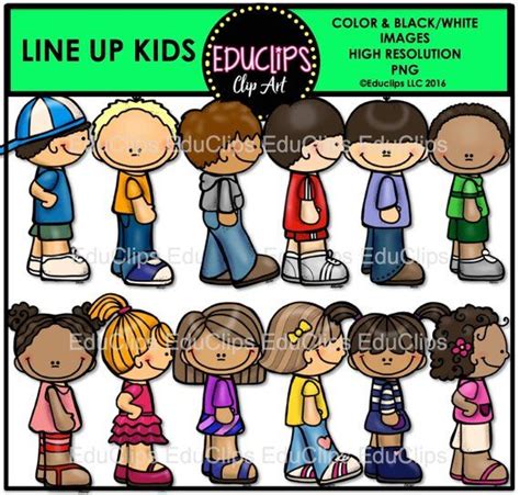 Line Up Kids Clip Art Set | Kids clipart, Clip art, Art bundle