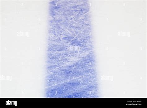 Ice hockey rink blue markings closeup, winter sport background Stock ...