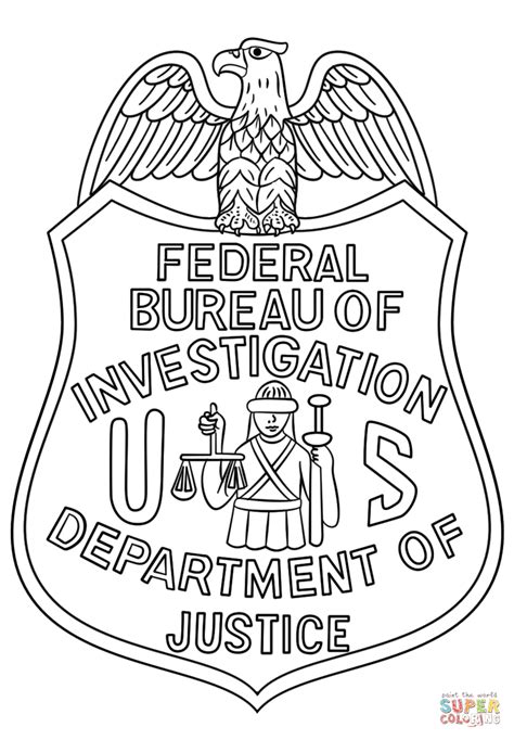 Coloriage - Badge du FBI | Coloriages à imprimer gratuits